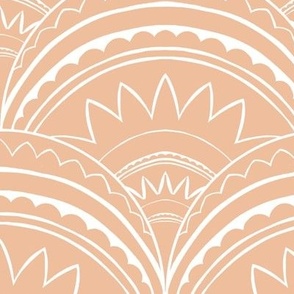 Boho Art Deco 'Mabel' Scallop peach Unicolor (L)