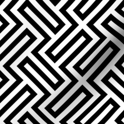 M ✹ Sophisticated Interlocking Grid: Modern Geometric in Black and White