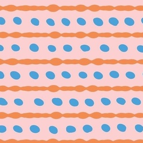 Colorful Stripes and Dots: Playful Nautical Design in Light Pink M