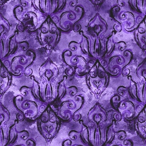 Aged Vintage damask purple