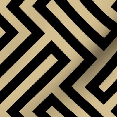 L ✹ Sophisticated Interlocking Grid: Modern Geometric in Black and Gold