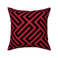 L ✹ Sophisticated Interlocking Grid: Modern Geometric in Red and Black