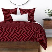 L ✹ Sophisticated Interlocking Grid: Modern Geometric in Red and Black