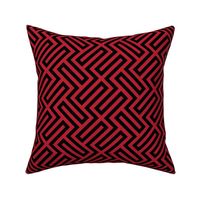 M ✹ Sophisticated Interlocking Grid: Modern Geometric in Red and Black