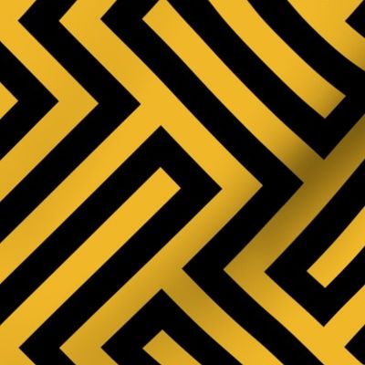 L ✹ Sophisticated Interlocking Grid: Modern Geometric in Black and Yellow