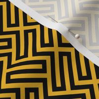 S ✹ Sophisticated Interlocking Grid: Modern Geometric in Black and Yellow