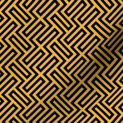 S ✹ Sophisticated Interlocking Grid: Modern Geometric in Black and Yellow