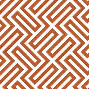 L ✹ Sophisticated Interlocking Grid: Modern Geometric in Orange and White