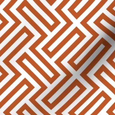 M ✹ Sophisticated Interlocking Grid: Modern Geometric in Orange and White