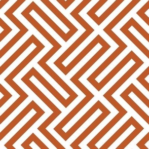 M ✹ Sophisticated Interlocking Grid: Modern Geometric in Orange and White