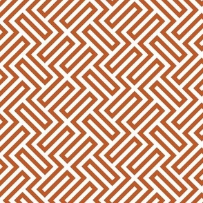 S ✹ Sophisticated Interlocking Grid: Modern Geometric in Orange and White