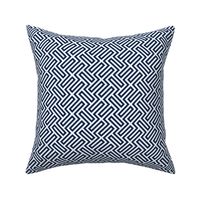 S ✹ Sophisticated Interlocking Grid: Modern Geometric in Navy and White