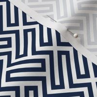 S ✹ Sophisticated Interlocking Grid: Modern Geometric in Navy and White