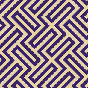 L ✹ Sophisticated Interlocking Grid: Modern Geometric in Purple and Gold