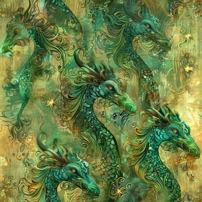 Dreamy Emerald Dragons