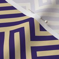 M ✹ Sophisticated Interlocking Grid: Modern Geometric in Purple and Gold