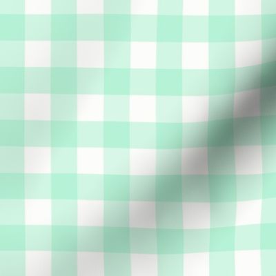 3/4" Gingham: Mint Green Gingham Check, Buffalo Check, Buffalo Plaid