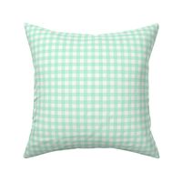 3/8" Gingham: Mint Green Gingham Check, Buffalo Check, Buffalo Plaid