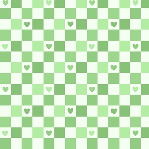 Green Heart Checkers, Checkers, Checkerboard Pattern, Retro Check, Checkered