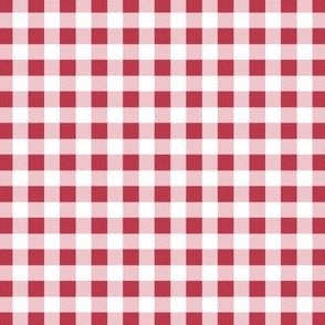 Red and White Gingham check plaid - SMALL - 1/4 in