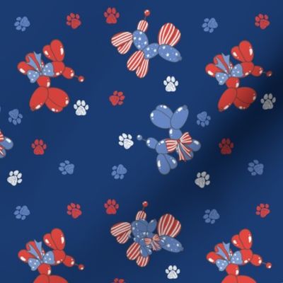 Red White Blue Balloon Dogs