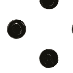 large - dense polka dots - black and white