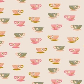 Tea Cups on Cream
