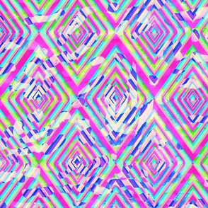 Dazed Rainbow - abstract geometric painted diamonds