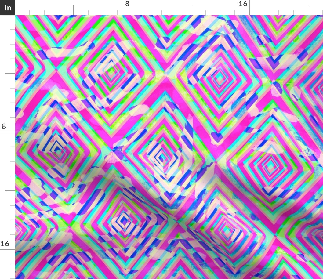 Dazed Rainbow - abstract geometric painted diamonds