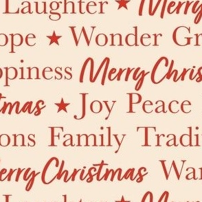 Medium / Merry Christmas Greetings and Holiday Words Typography in Red