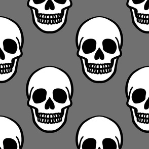 (LARGE) Simple Skull Gray Background