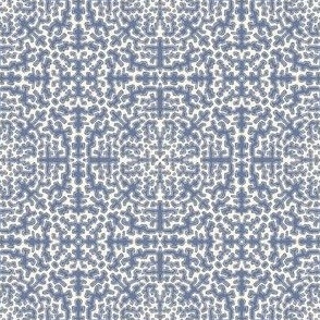 s/ optical illusion maze vermicular pattern china blue