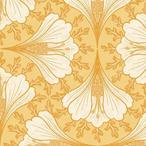 xl/ ogee crocus floral sunny yellow
