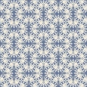 xs/ ogee crocus floral cornflower blue