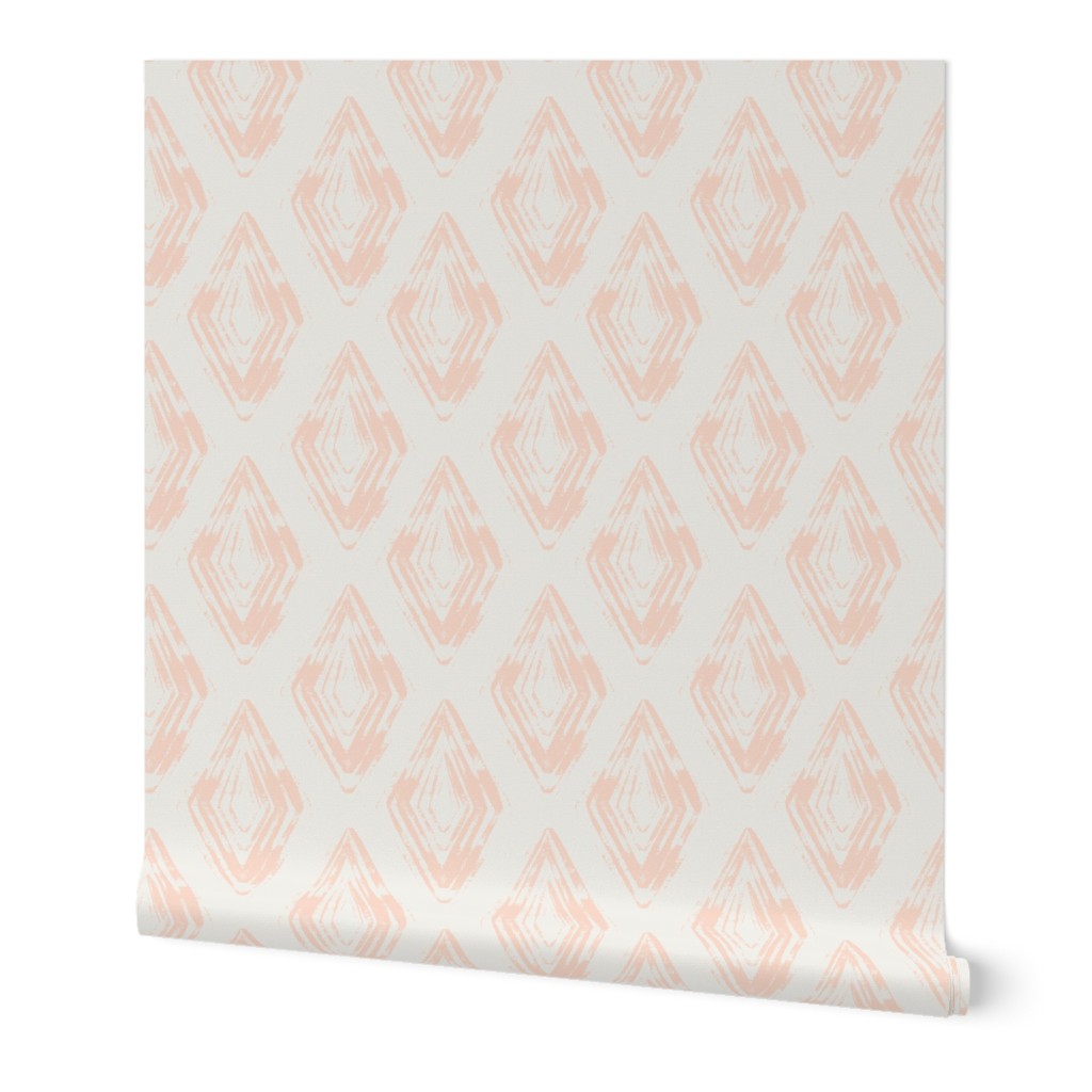 Diamond Shape Pattern Pastel Pink and Offwhite