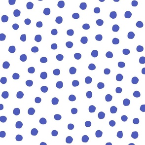 (L) Wonky Polka Dots Periwinkle Purple  and White