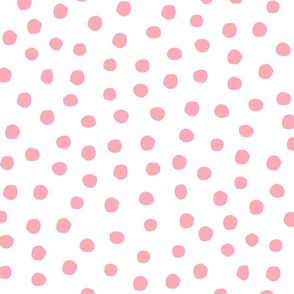 (L) Wonky Polka Dots Pink and White