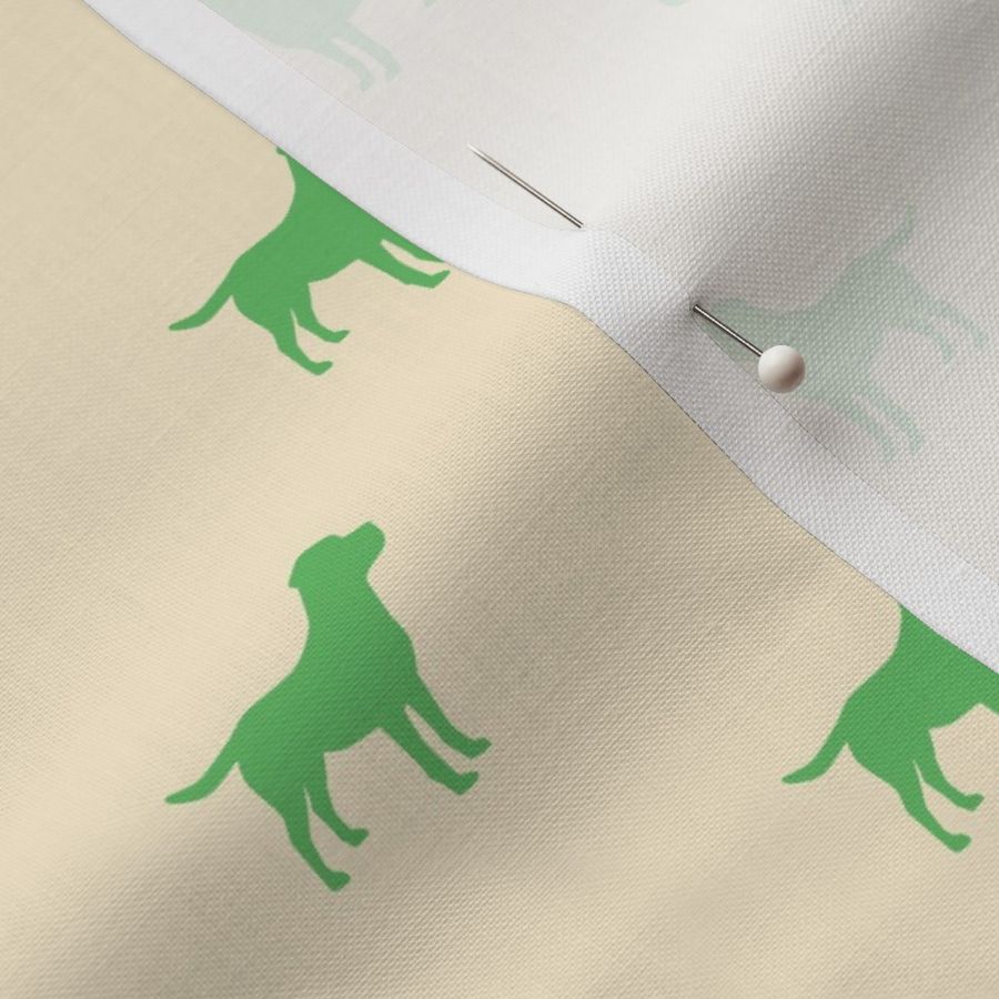 Mini Labrador - Green On Cream