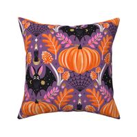 L / Magical Bat and Pumpkin Samhain Halloween