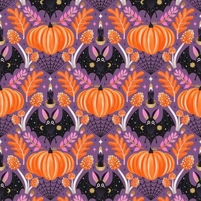 S / Magical Bat and Pumpkin Samhain Halloween