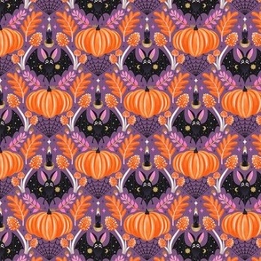 XS / Magical Bat and Pumpkin Samhain Halloween