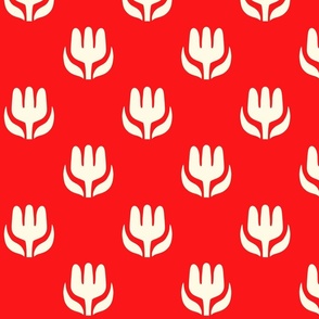 Red and white  floral