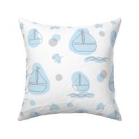 Retro Nautical Sailboat Blue Baby Boy Nursery