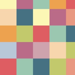 Vibrant Multicolor Checker Board Print