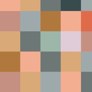 Muted Multicolor Checker Pattern Cottagecore Colors 