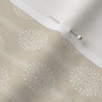 Cosette: Light Putty Bouquet Ribbon Stripe, Neutral Small Floral