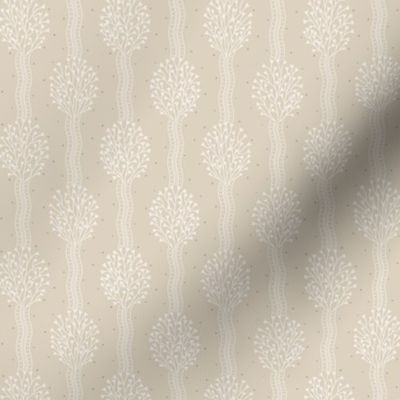 Cosette: Light Putty Bouquet Ribbon Stripe, Neutral Small Floral