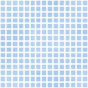 boho checks square grid 1 one inch white hand drawn stripes on light ultramarine blue pastel sky for quilt coordinate or wallpaper