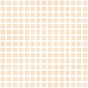 boho checks square grid 1 one inch white hand drawn stripes on light yellow orange pastel sand for quilt coordinate or wallpaper