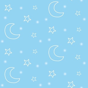 Moon Stars on Blue Baby Boy Nursery 